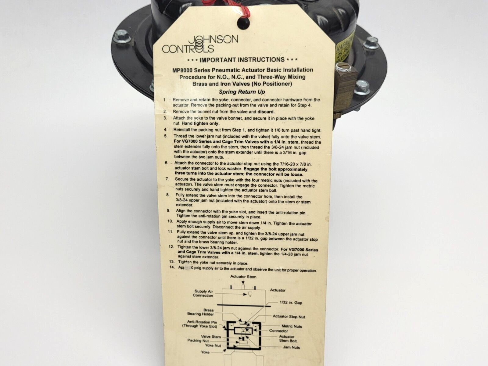 Johnson Controls MP823E Valve Actuator .75 Stroke 9-13PSI - Maverick Industrial Sales