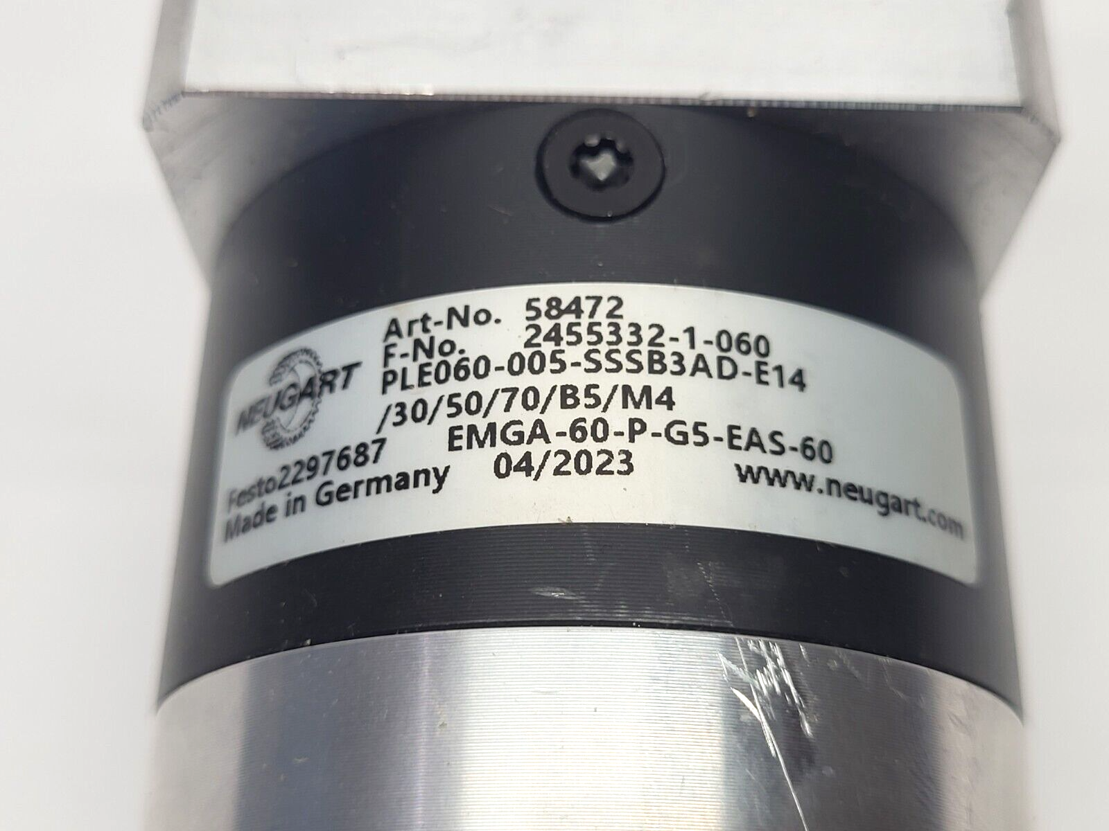 Neugart EMGA-60-P-G5-EAS-60 Gear Box 58472 - Maverick Industrial Sales