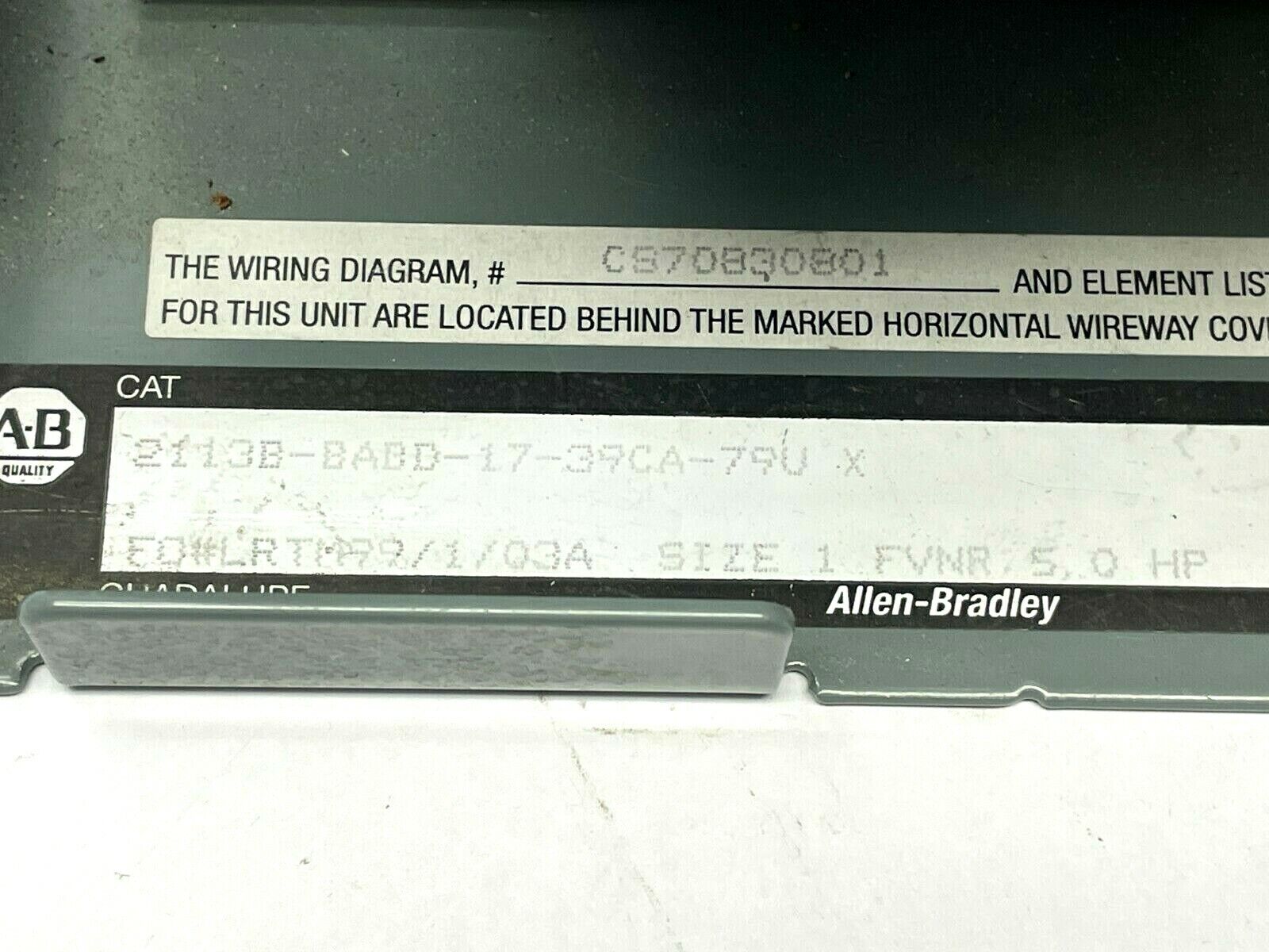 Allen Bradley 2113B-BABD-17-39CA-79U Motor Control Center Unit 5HP 3PH - Maverick Industrial Sales