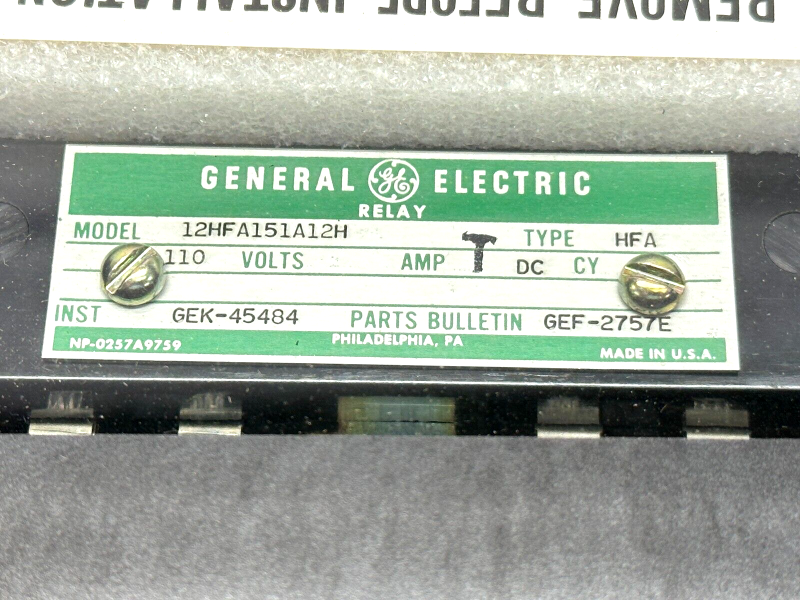 General Electric 12HFA151A12H Auxiliary Relay Type HFA 110V GEK-45484 - Maverick Industrial Sales