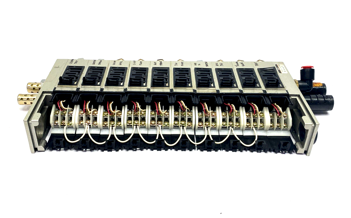 VV5FS2-01T1-101-02T | SMC Solenoid Valve Manifold, 5-Port, 10-Station, 1/4" NPT - Used - Maverick Industrial Sales