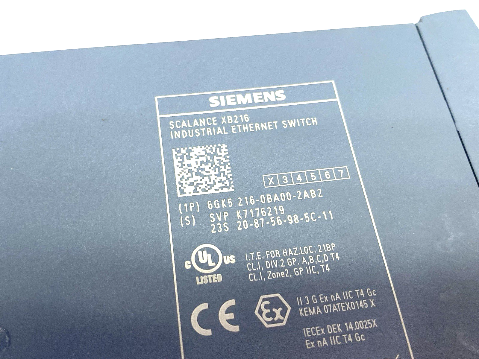 6GK5216-0BA00-2AB2 | Siemens 6GK5 216-0BA00-2AB2 SCALANCE XB216 Managed Layer 2 IE Switch, 16X 10/100 - Used - Maverick Industrial Sales
