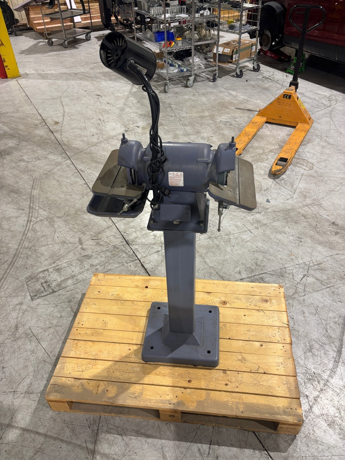 510 | Baldor Pedestal Grinder Buffer, 1/2 HP, 208-230/480 3 Phase - Used - Maverick Industrial Sales