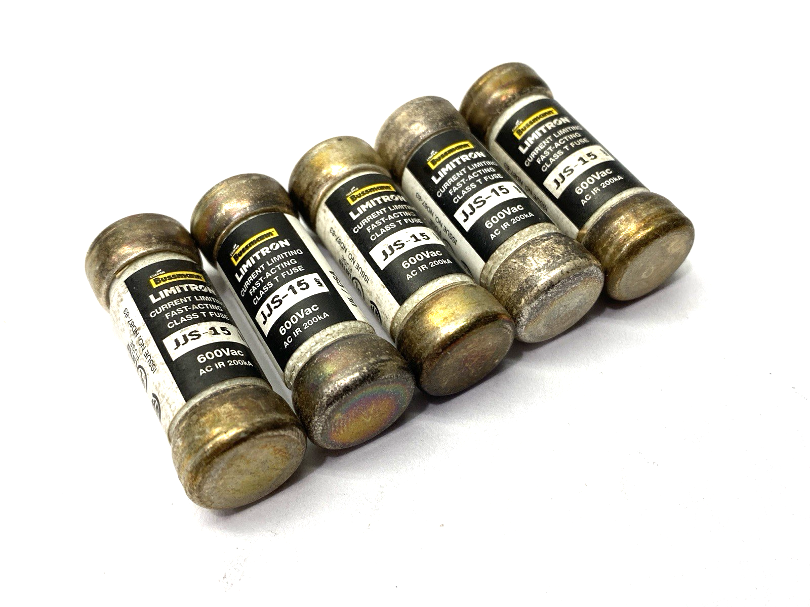 Cooper Bussmann JJS-15 Limitron Fast-Acting Fuse Class T 600VAC 15A LOT OF 5 - Maverick Industrial Sales