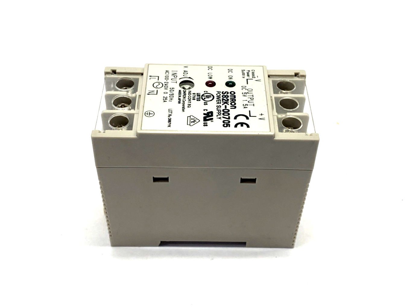 S82K-00705 | Omron Power Supply 100-240VAC 5VDC 1.5A - Used - Maverick Industrial Sales