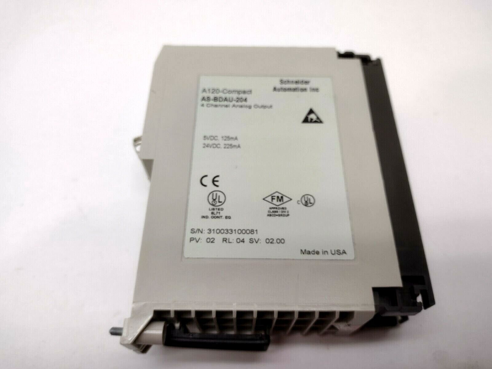 Schneider Automation AS-BDAU-204 A120-Compact 4 Channel Analog Output Module - Maverick Industrial Sales