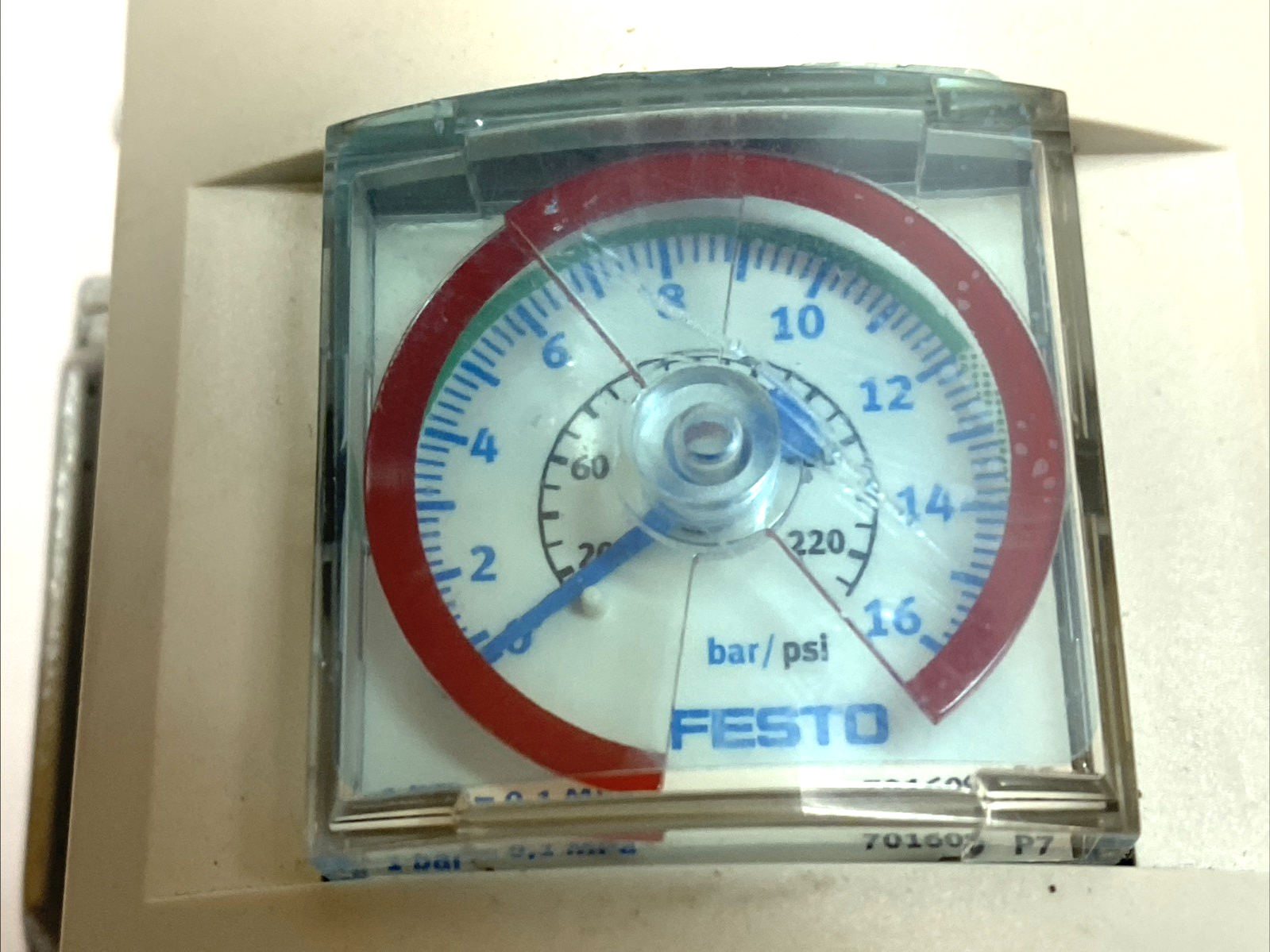 Festo 548713 MS6-SV-1/2-C-10V24-S-WP Valve w/ 701609 0–16 Bar Gauge - Maverick Industrial Sales