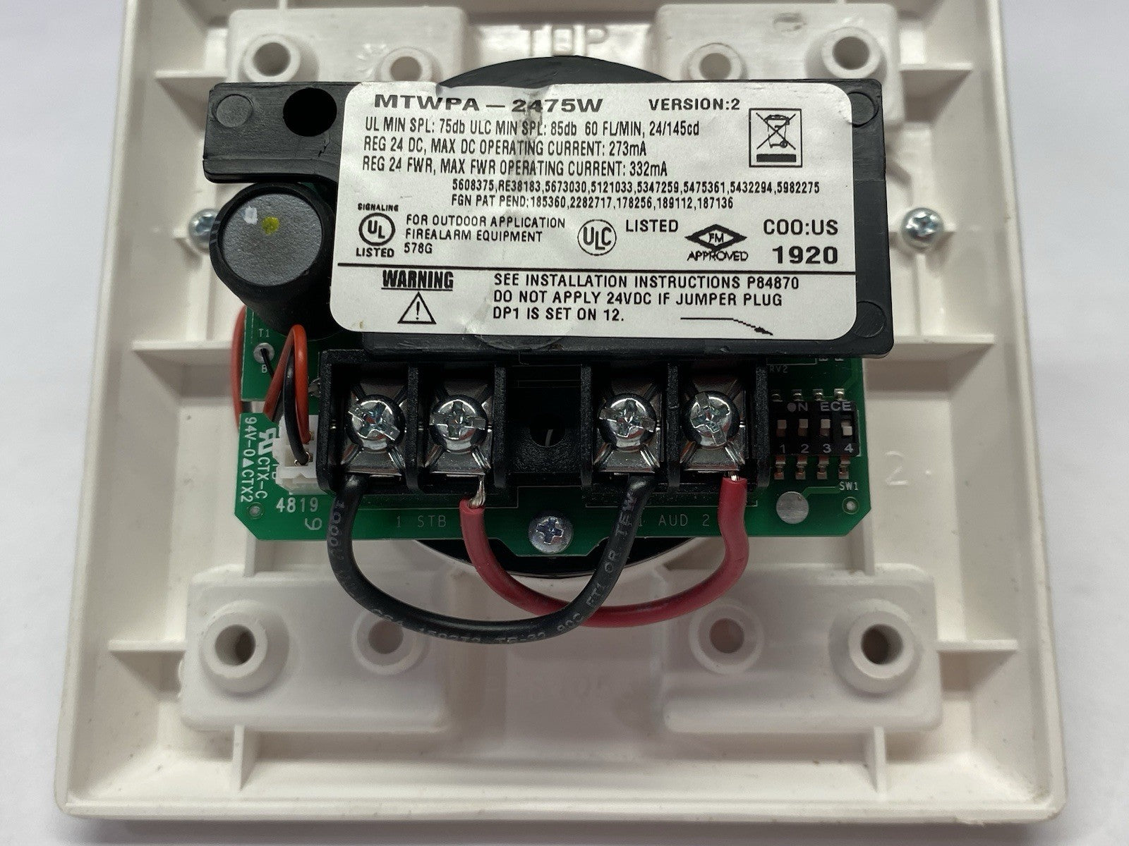 Cooper Wheelock MTWPA-2475W Multitone Strobe Audible Alarm, White, Weatherproof - Maverick Industrial Sales