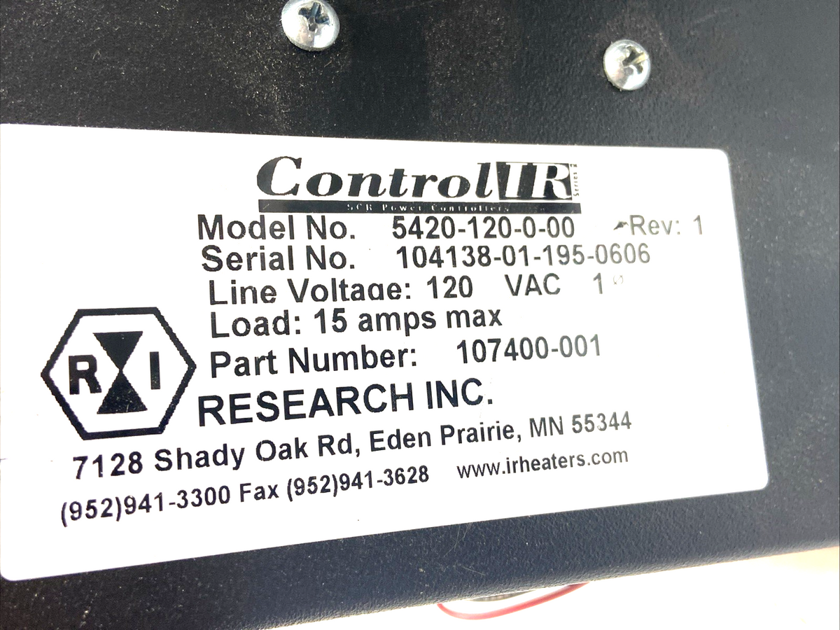 Research Inc 5420-120-0-00 Power Controller 120VAC 15A w/ StripIR 4185-05-PC - Maverick Industrial Sales
