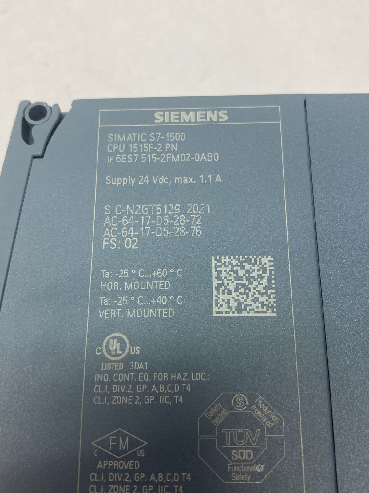 Siemens 6ES7 515-2FM02-0AB0 SIMATIC S7-1500 CPU Unit 750kB 3Mb, 1515F-2 PN - Maverick Industrial Sales