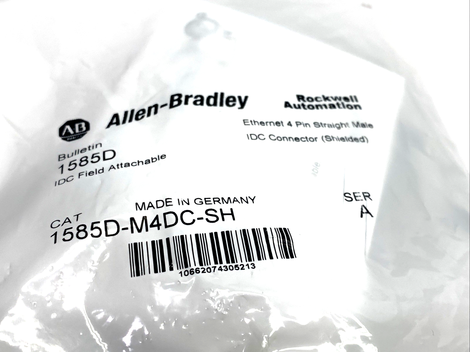 1585D-M4DC-SH | Allen Bradley Ser. A M12 Male IDC Connector, Ethernet 4-Pin - New - Maverick Industrial Sales