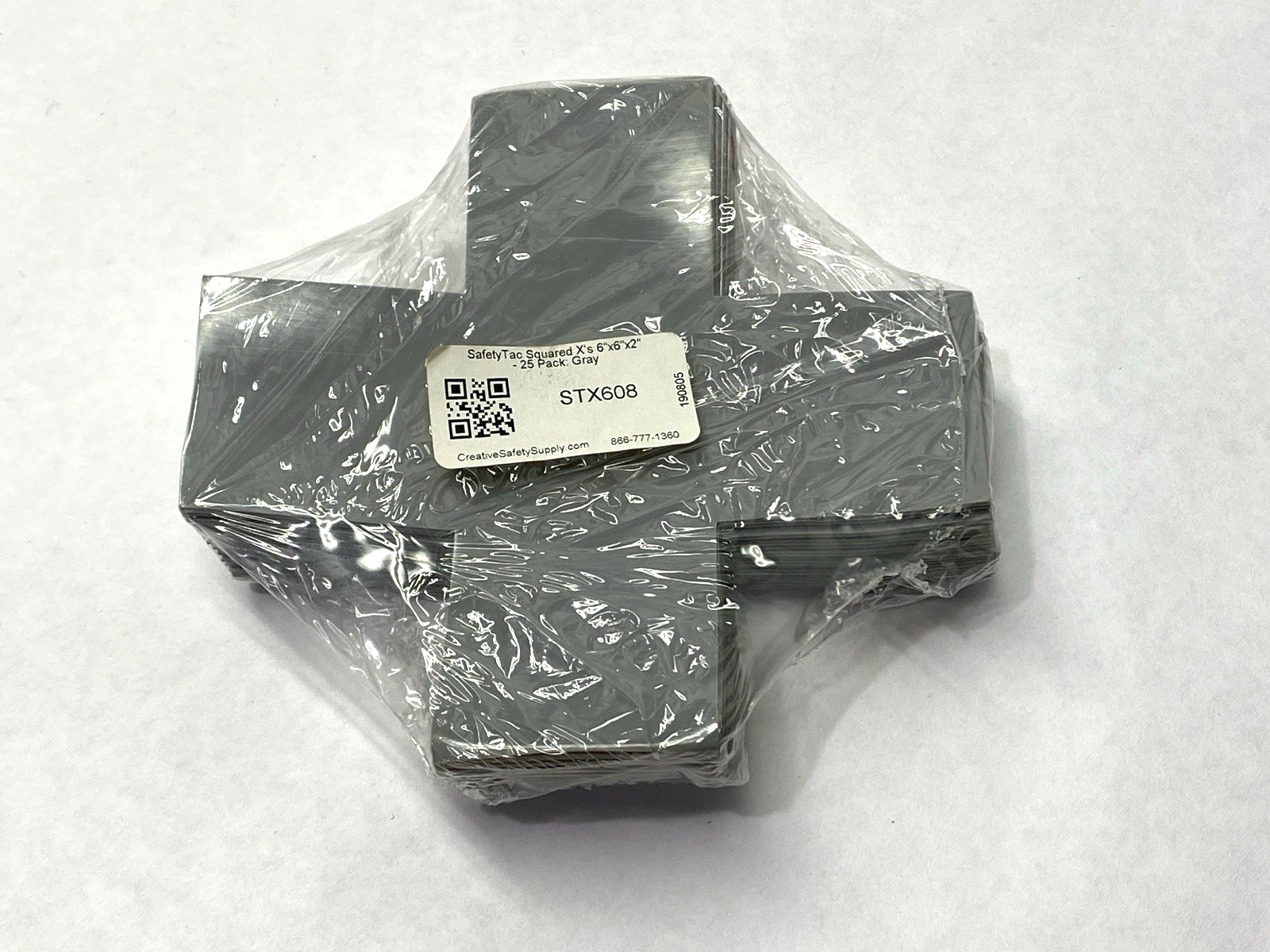 STX608 | SafetyTac Squared X's Gray Floor Marking Sticker 6" x 6" x 2" PKG OF 25 - New - Maverick Industrial Sales