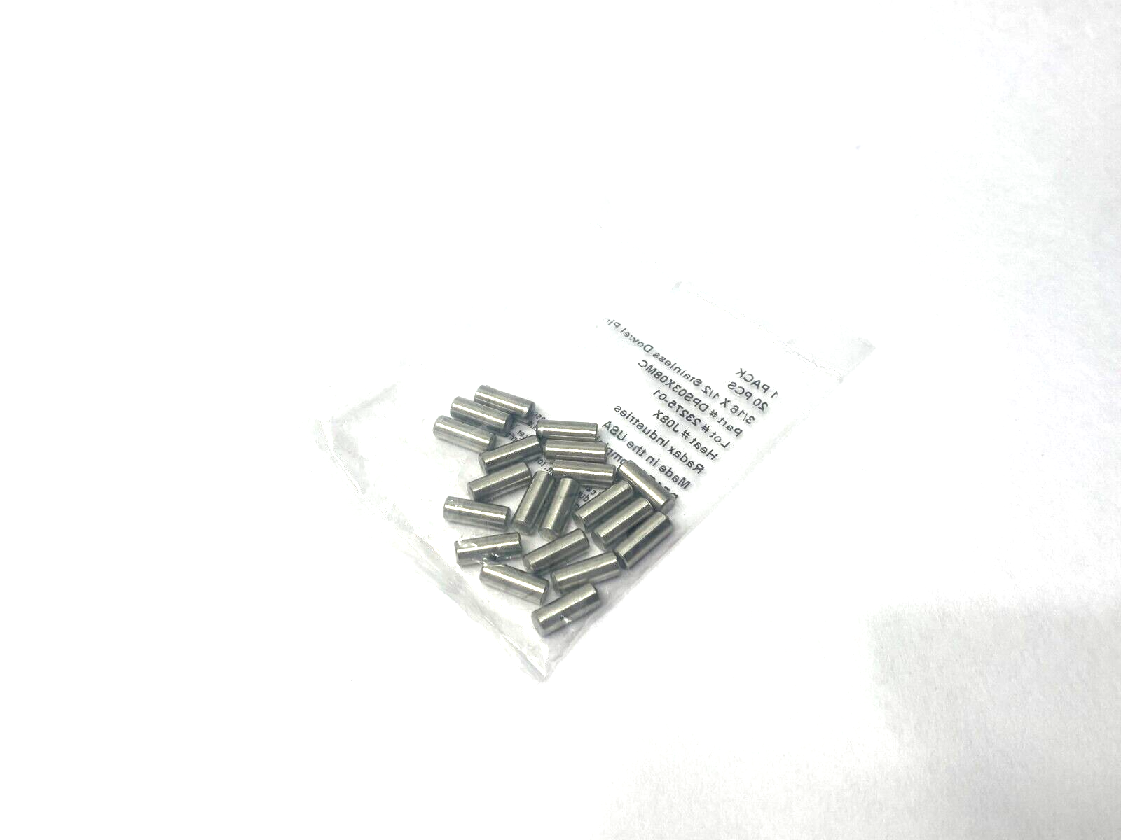 Radax Industries DPS03X08MC Stainless Steel Dowel Pin 3/16" x 1/2" PKG OF 20 - Maverick Industrial Sales
