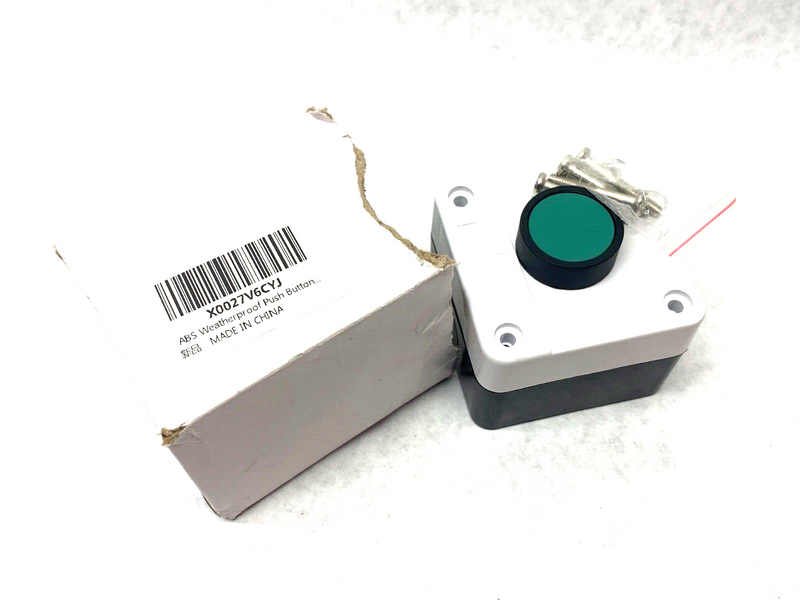 ABS X0027V6CYJ Weatherproof PushButton Enclosure Green Button - Maverick Industrial Sales