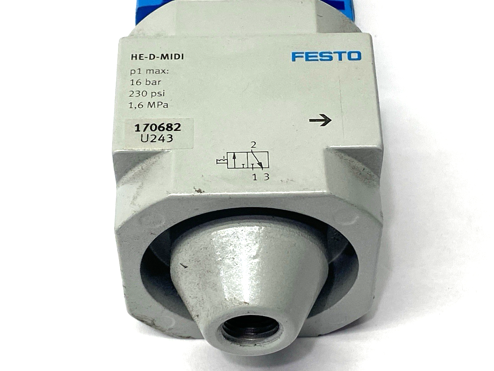 Festo HE-D-MIDI Manual On/Off Valve 230PSI 170682 - Maverick Industrial Sales