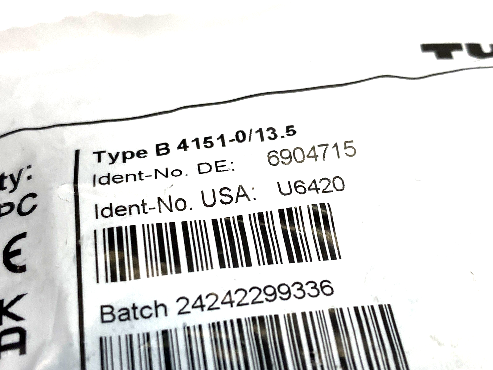 B 4151-0/13.5,Type B 4151-0/13.5 | Turck B 4151-0/13.5 Field Wireable Connector 7/8” 5-Pin Female U6420 - New - Maverick Industrial Sales