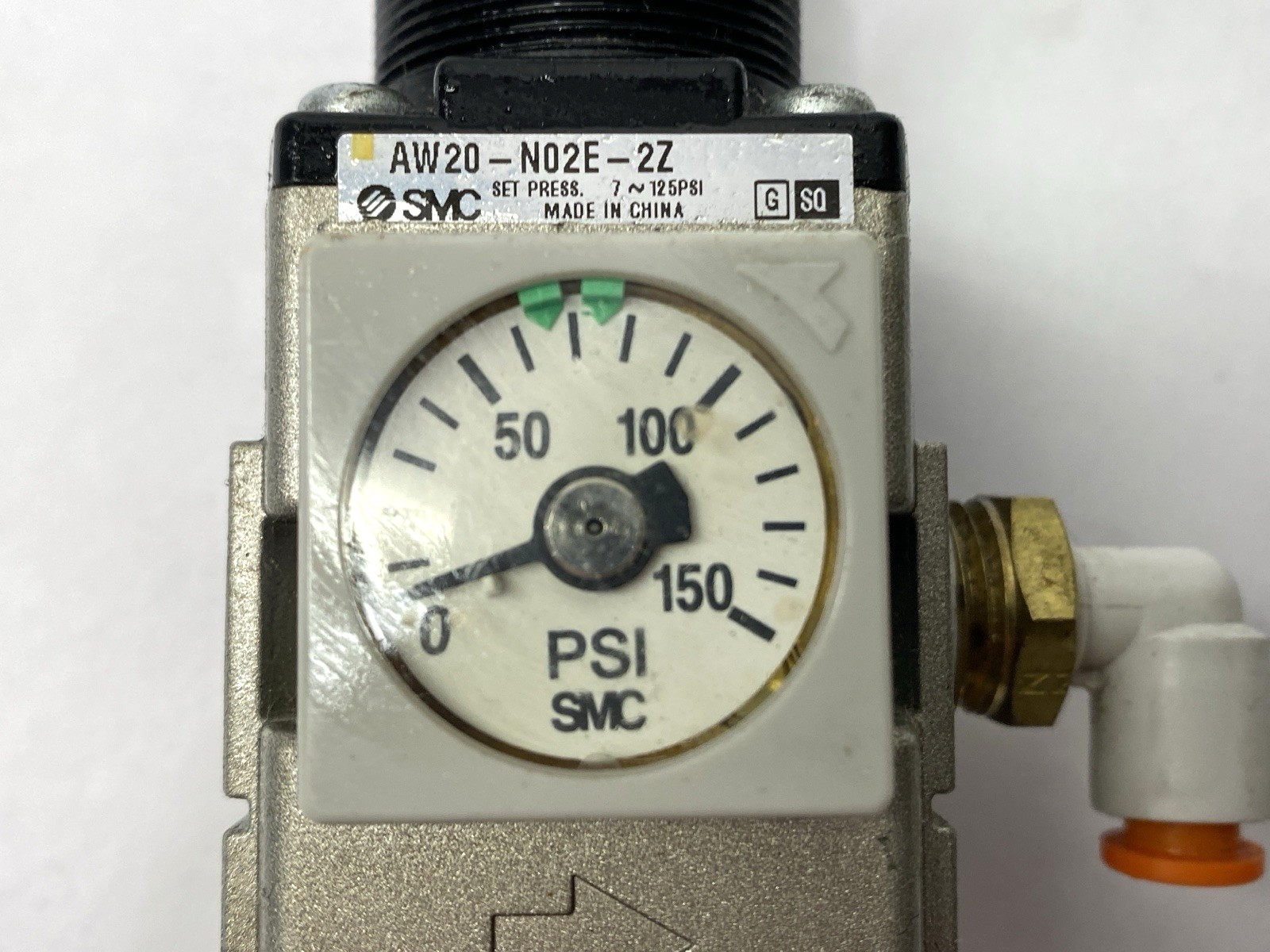 AW20-N02E-2Z | SMC Pneumatic Filter Regulator 1/4" Ports - Used - Maverick Industrial Sales