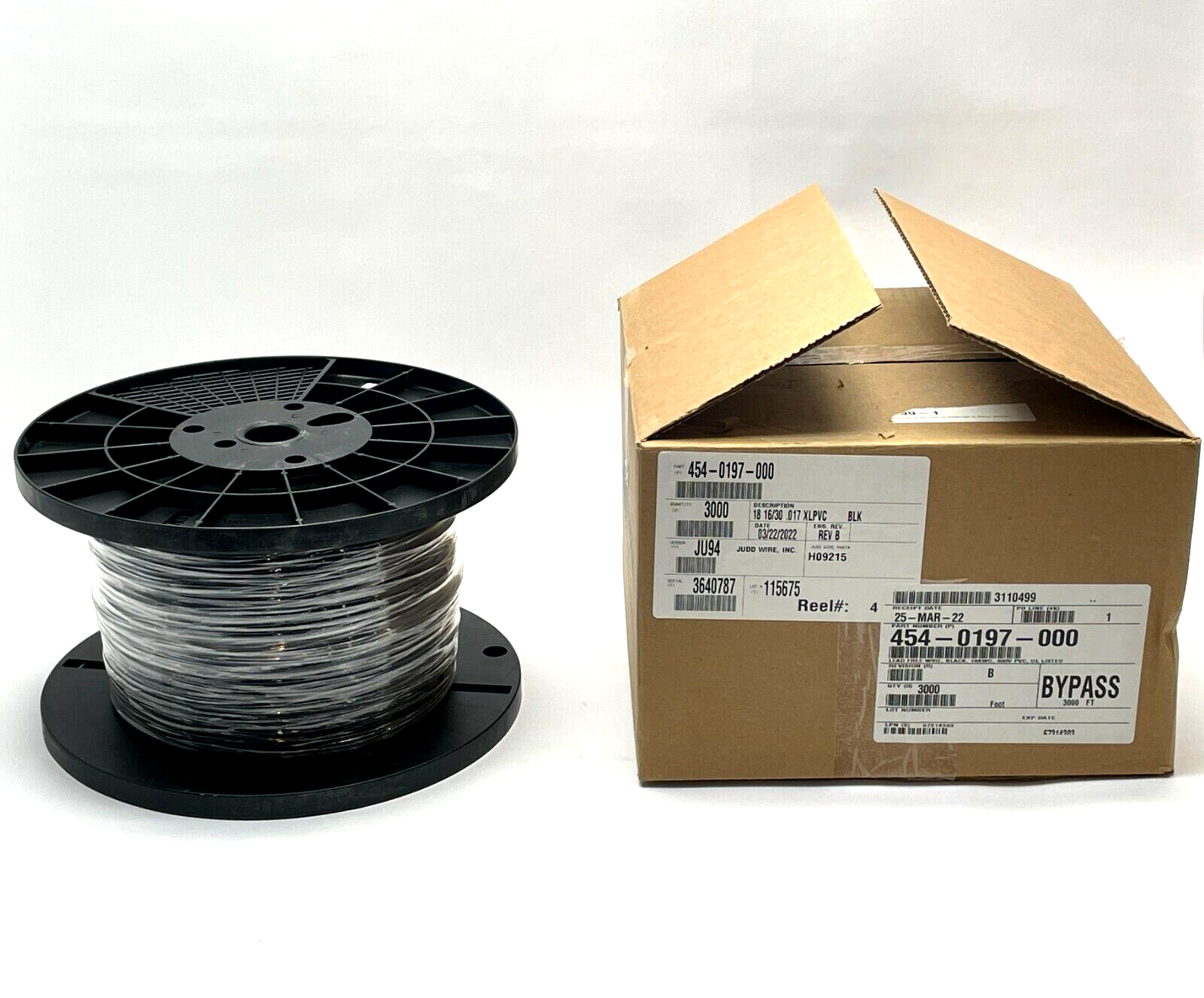 Judd Wire H09215 Lead Wire 18AWG 300V Black 3000ft Length - Maverick Industrial Sales