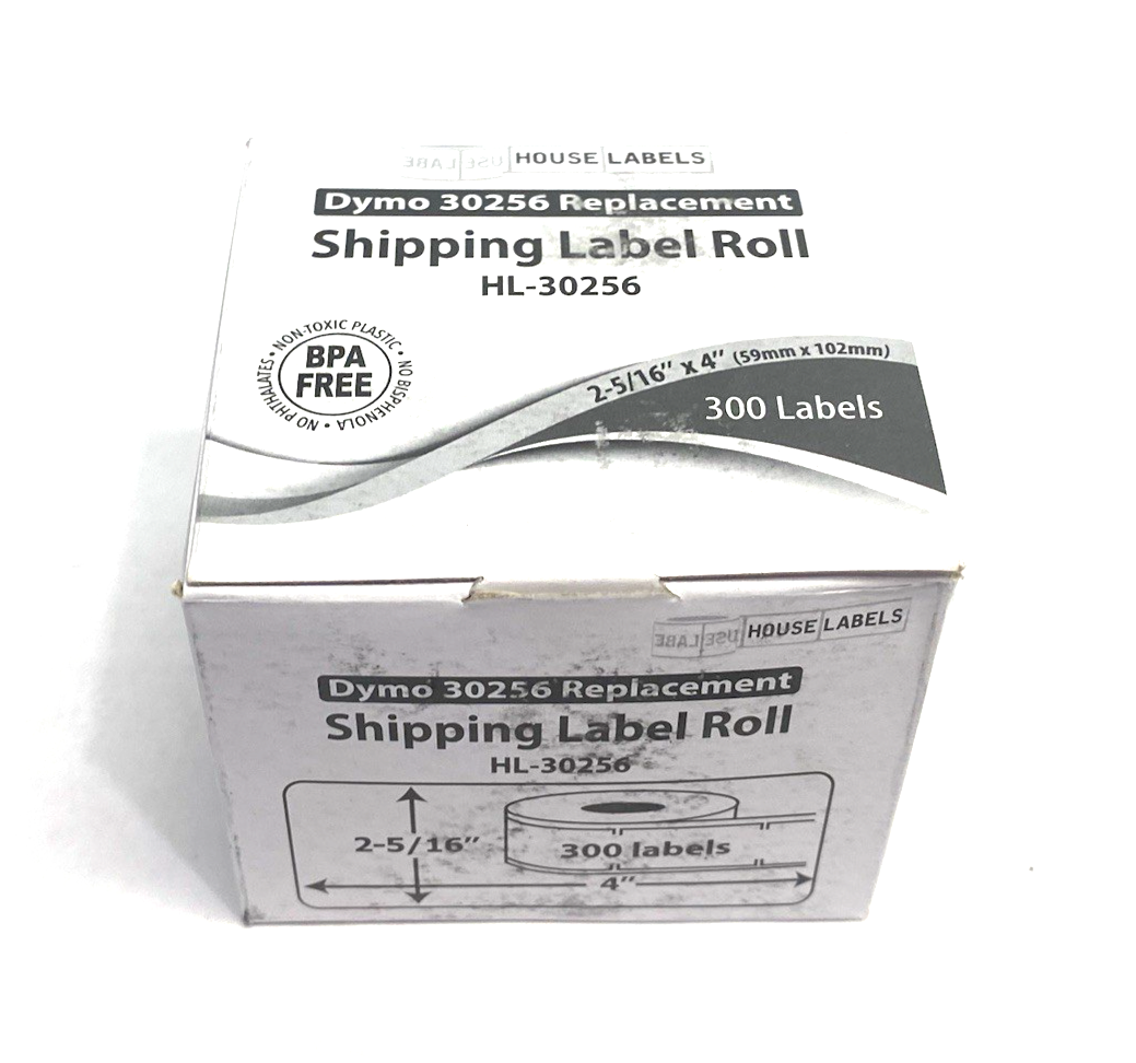 30256 | House Labels Dymo Replacement Label Roll 2-5/16" x 4" 300/Roll White - New – Open box - Maverick Industrial Sales