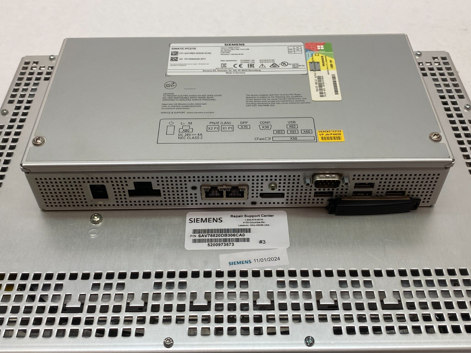 Siemens 6AV7882-0DB30-6CA0 SIMATIC IPC277E Nanopanel 15" Touchscreen Celeron - Maverick Industrial Sales