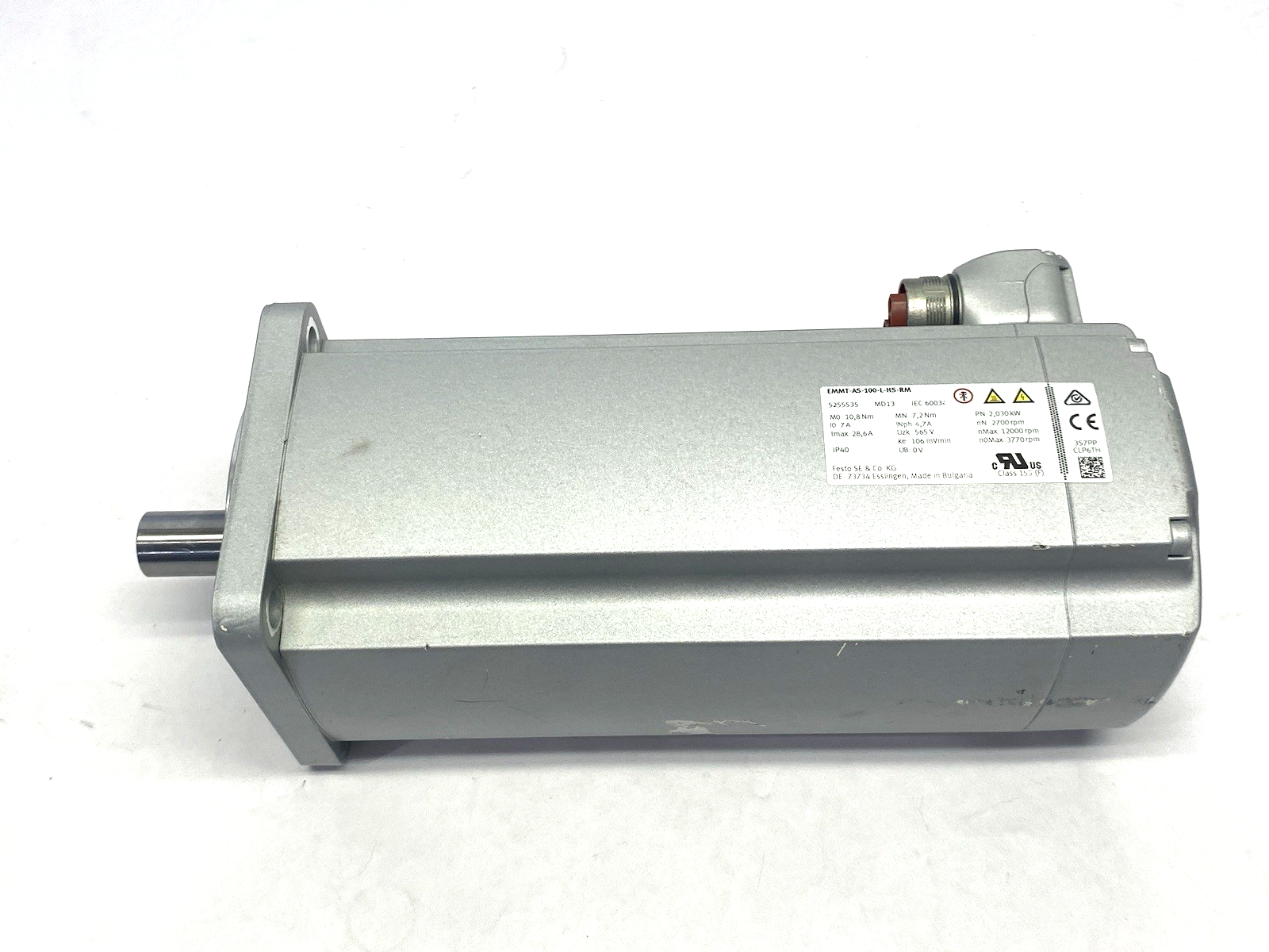 Festo EMMT-AS-100-L-HS-RM Servo Motor 680V 2030W 4530rpm Max 5255535 - Maverick Industrial Sales