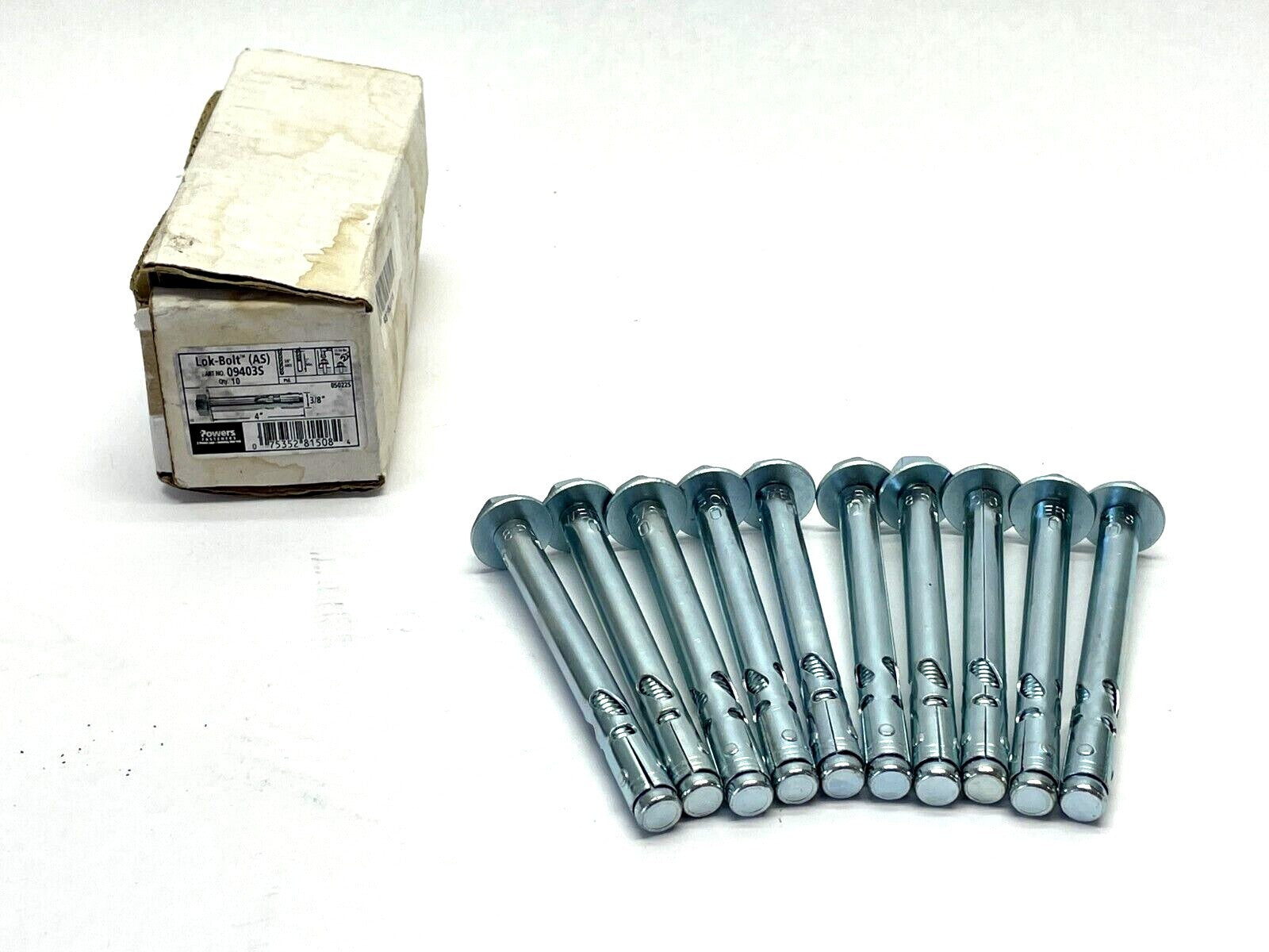 09403S | Powers Lok-Bolt Sleeve Anchors 3/8" x 4" BOX OF 10 - New - Maverick Industrial Sales