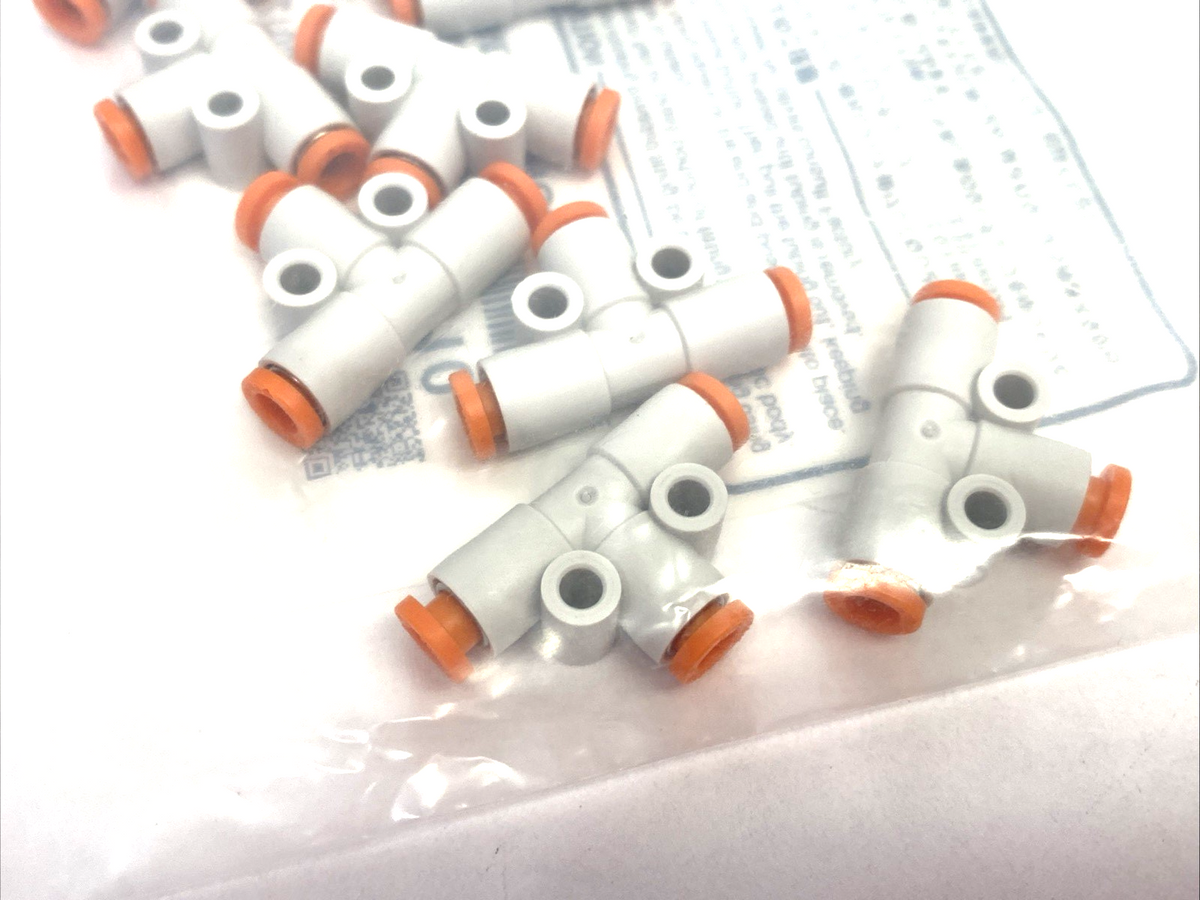 KQ2T03-00A | SMC Pneumatic One-Touch Union Tee Fitting, 5/32" Tube OD, 10-PACK - New - Maverick Industrial Sales