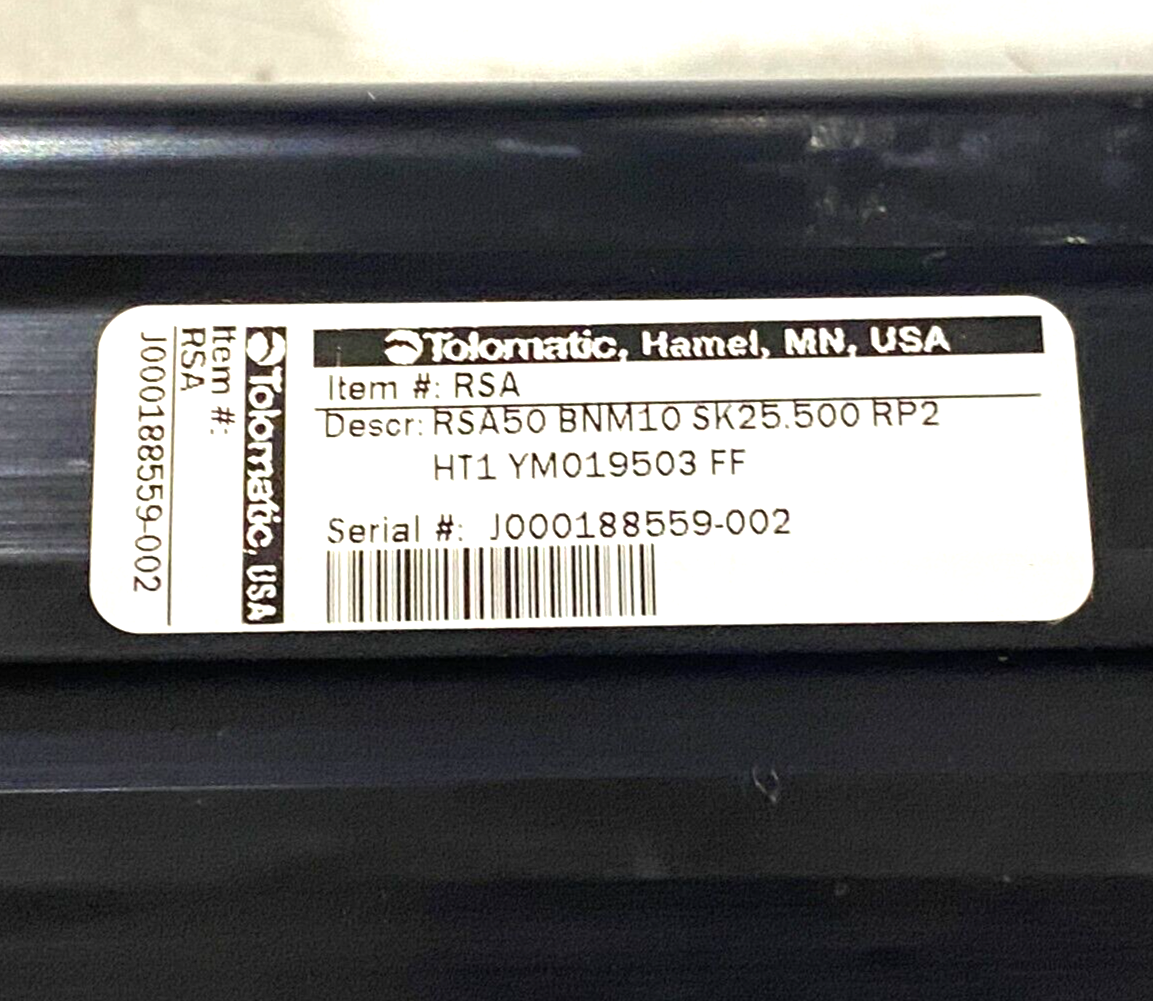 Tolomatic RSA50 BNM10 SK25.500 RP2 Electric Rod Screw Actuator J000188559-002 - Maverick Industrial Sales