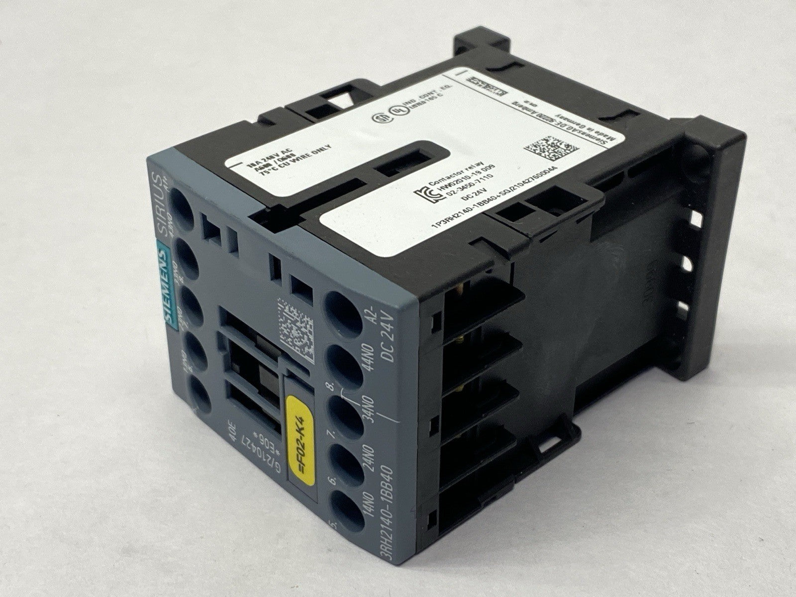 Siemens 3RH2140-1BB40 Contactor Relay 4 NO 10A 230V 24VDC - Maverick Industrial Sales