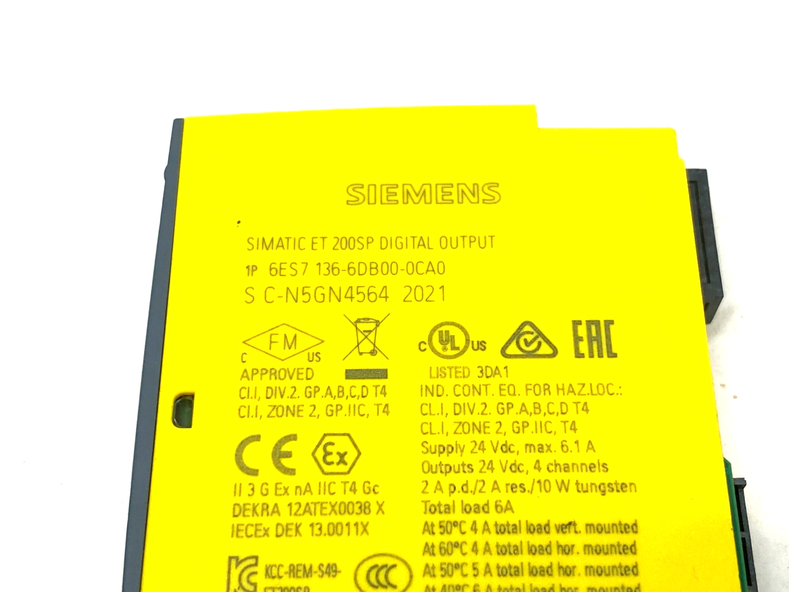 Siemens 6ES7136-6DB00-0CA0 SIMATIC ET 200SP Digital Output Mod F-DQ 4X24 V DC/2A - Maverick Industrial Sales