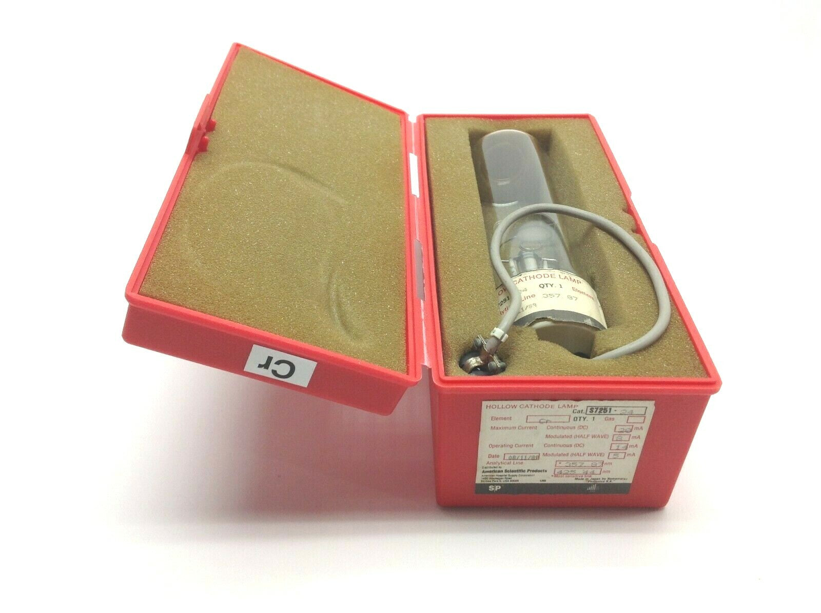 S7251 24 | Hamamtsu Chromium Cr Element Hollow Cathode Lamp Bulb 20mA Max - Used - Maverick Industrial Sales