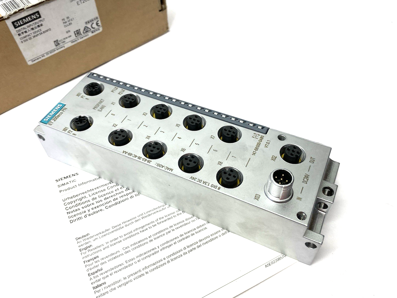 6ES7147-6BG00-0AB0 | Siemens SIMATIC DP ET200eco PN I/O Module 8 DIO, DC24V/1,3A - New – Open box - Maverick Industrial Sales
