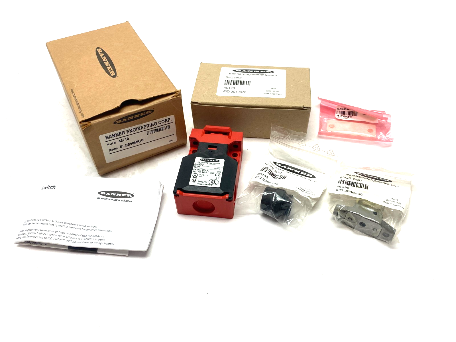 Banner SI-QS90MRHF Compact Flat-Pack Safety Switch Horizontal Radius 46710 - Maverick Industrial Sales