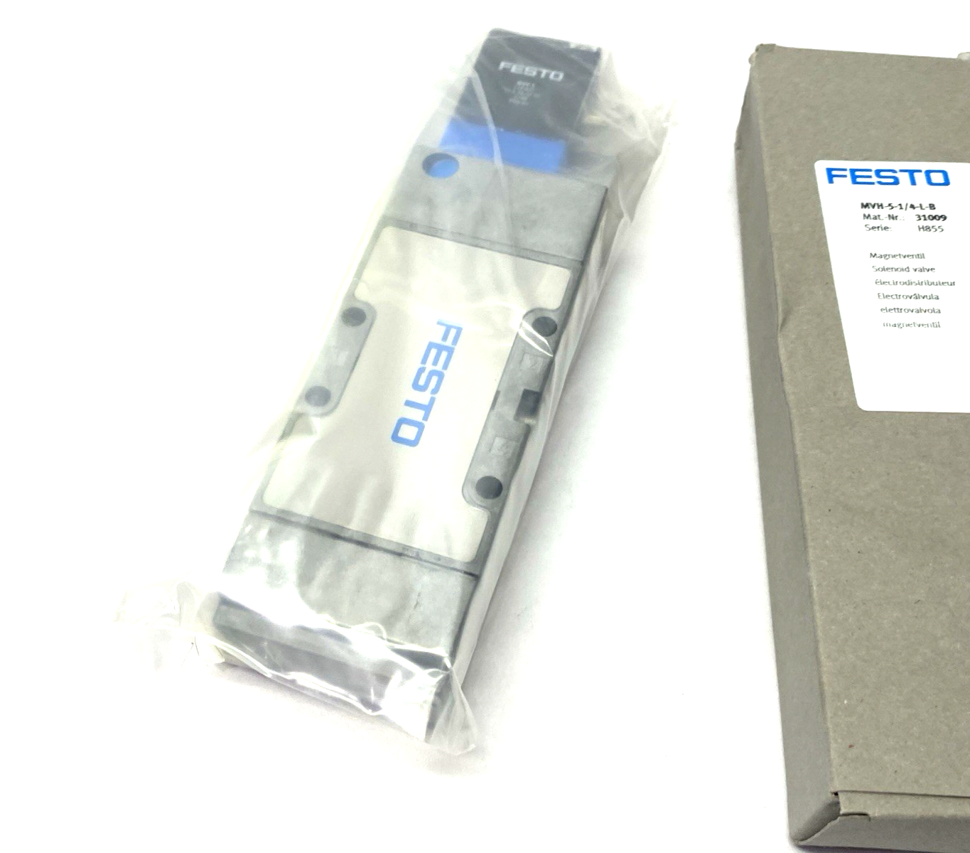 Festo MVH-5-1/4-L-B Solenoid Valve 5/2-way Monostable, 31009 - Maverick Industrial Sales