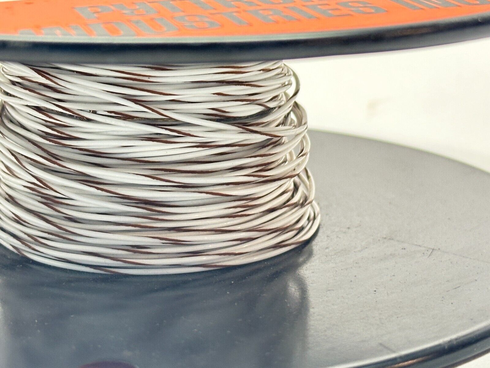 Pyttronic Industries P2106-9/1 Hook-Up Wire Type E 24 AWG White/Brown 9oz Spool - Maverick Industrial Sales