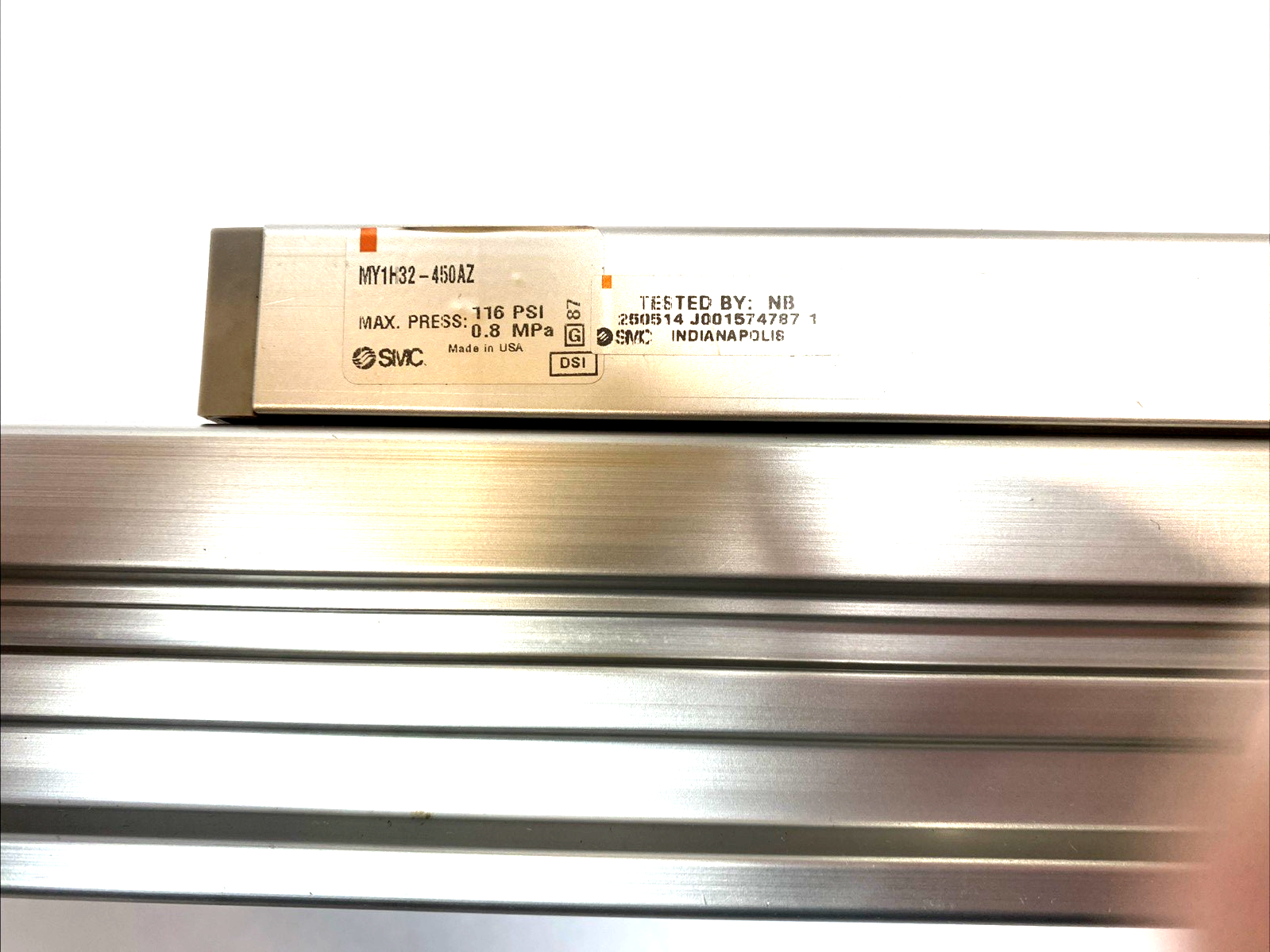 SMC MY1H32-450AZ Rodless Cylinder 450mm stroke, 32mm bore, w/PNP Sensors - Maverick Industrial Sales