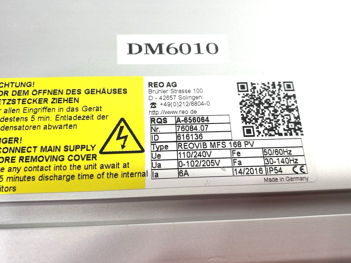 REO 616136 REOVIB MFS 168PV Frequency Converter IP54 110/240V - Maverick Industrial Sales