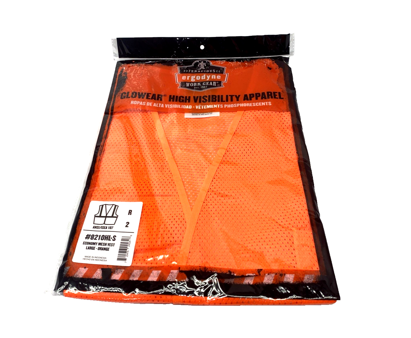 Ergodyne 8210HL-S Glowear Economy Mesh Vest, Orange, Large Class 2 LOT OF 3 - Maverick Industrial Sales