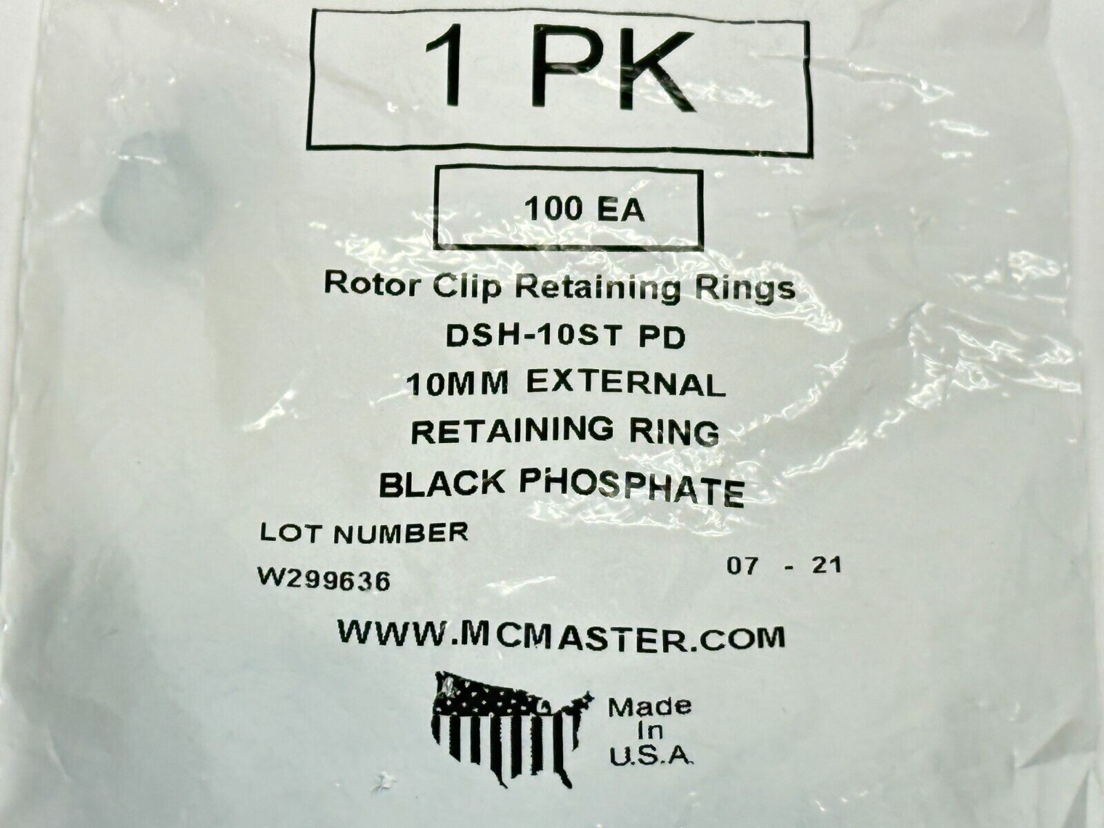 98541A118 External Retaining Ring 1060-1090 Spring Steel 10mm OD PKG OF 100 - Maverick Industrial Sales