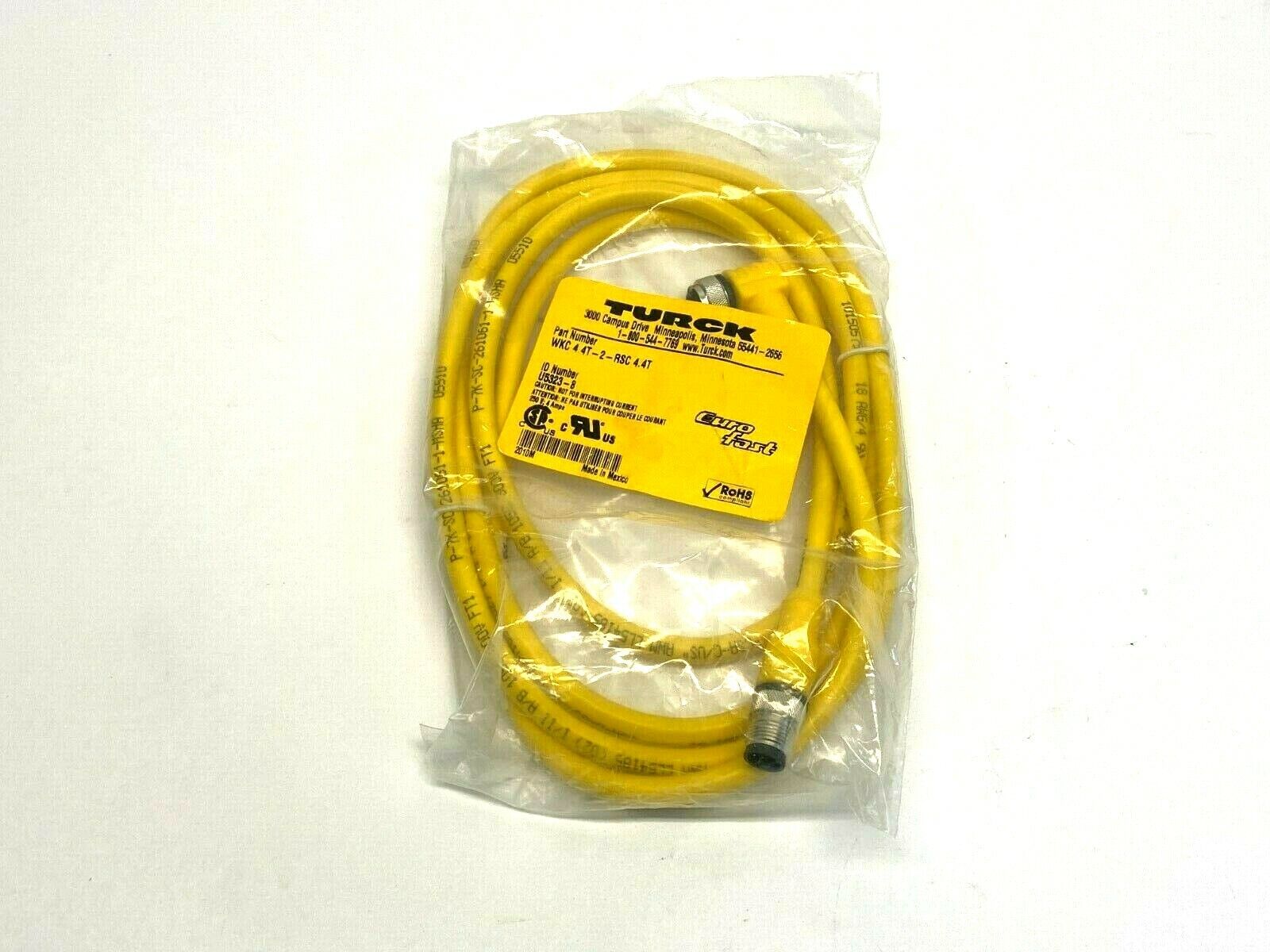 Turck WKC 4.4T-2-RSC 4.4T Eurofast Double Ended Cordset U5323-8 - Maverick Industrial Sales