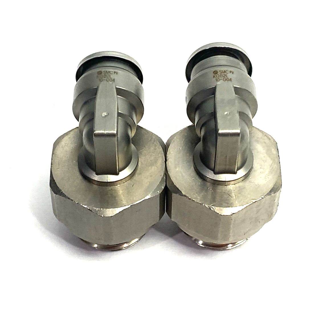 KQB2L10-G04 | SMC Metal Male Elbow Swivel Fitting 10mm OD Tube LOT OF 2 - New – Open box - Maverick Industrial Sales
