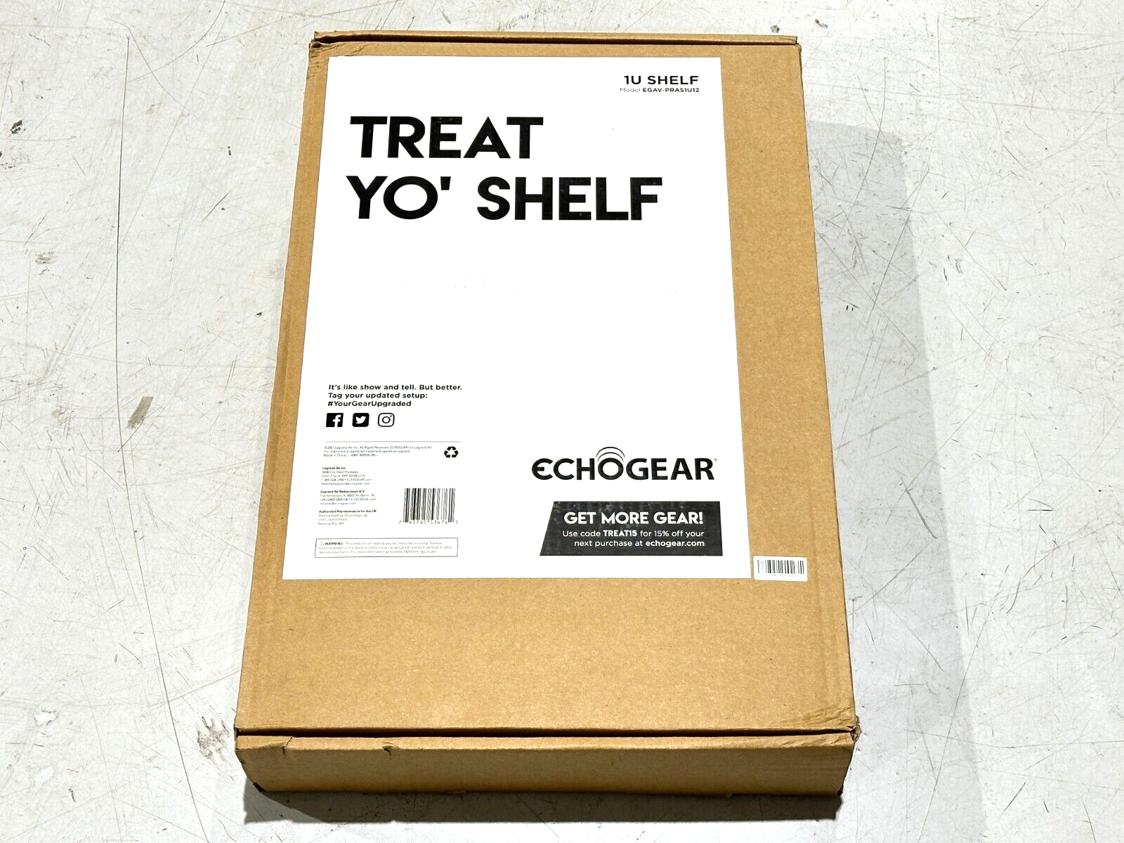 Echogear EGAV-PRAS1U12 Universal 1U Rack Shelf 25lb Max - New - Maverick Industrial Sales