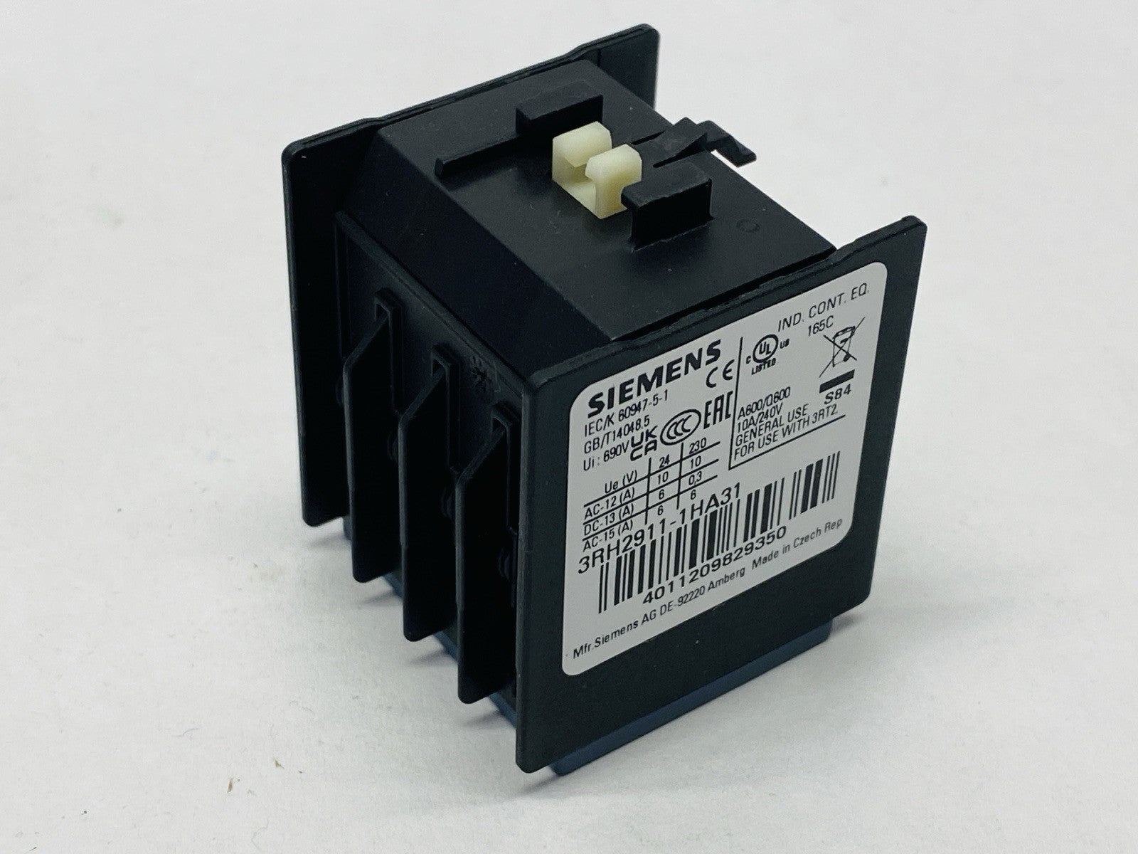Siemens 3RH2911-1HA31 Auxiliary Switch Block 3 NO + 1 NC - Maverick Industrial Sales