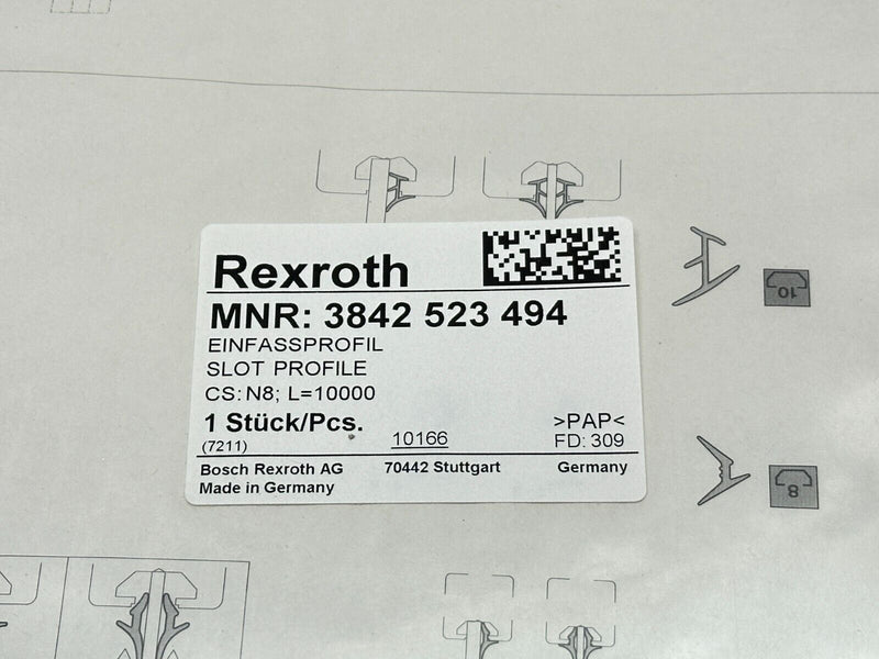 Bosch Rexroth 3842523494 Slot Profile N8 L=10000 - Maverick Industrial Sales