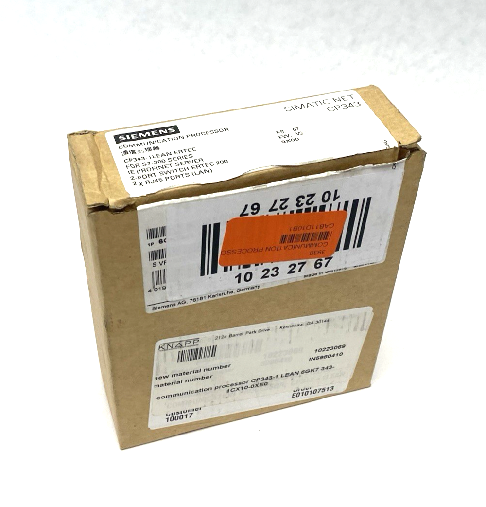 Siemens 6GK7343-1CX10-0XE0 SIMATIC S7-300 Communications Processor CP 343-1 Lean - Maverick Industrial Sales