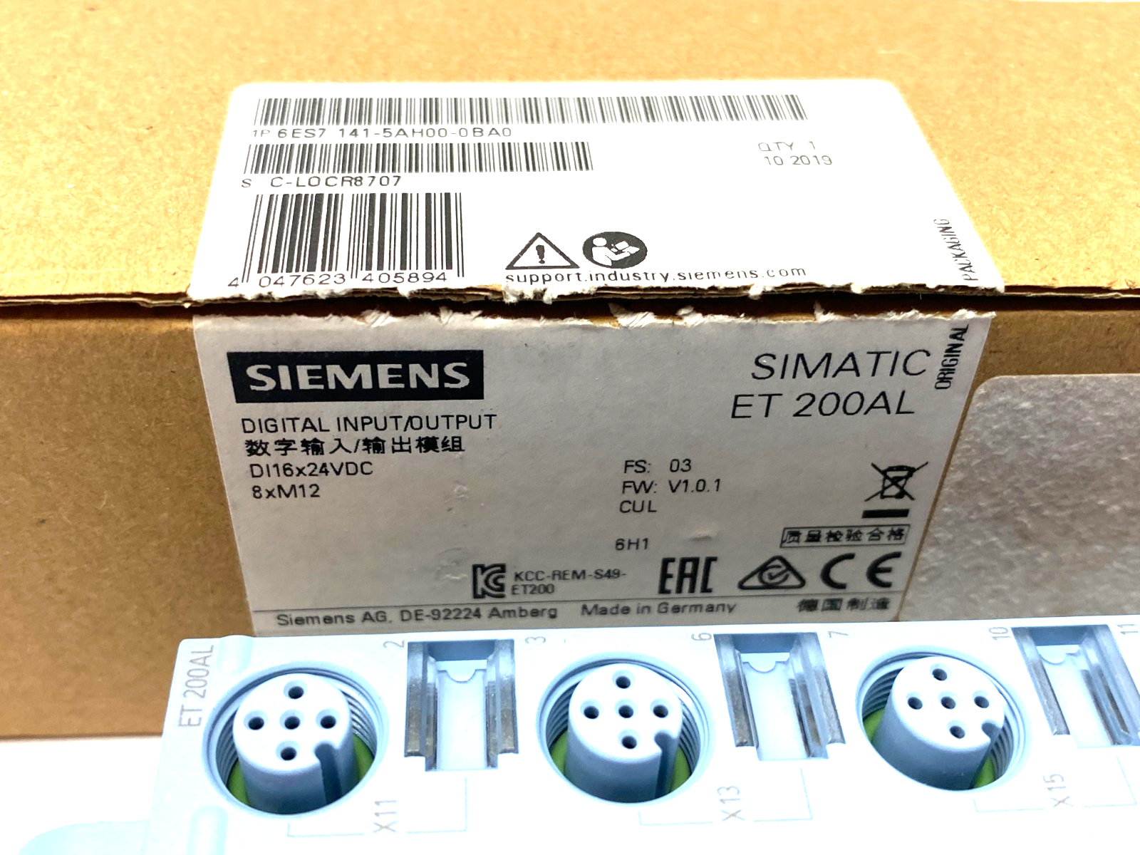 Siemens 6ES7 141-5AH00-0BA0 SIMATIC ET 200AL Digital I/O Module DI 16x24VDC - Maverick Industrial Sales