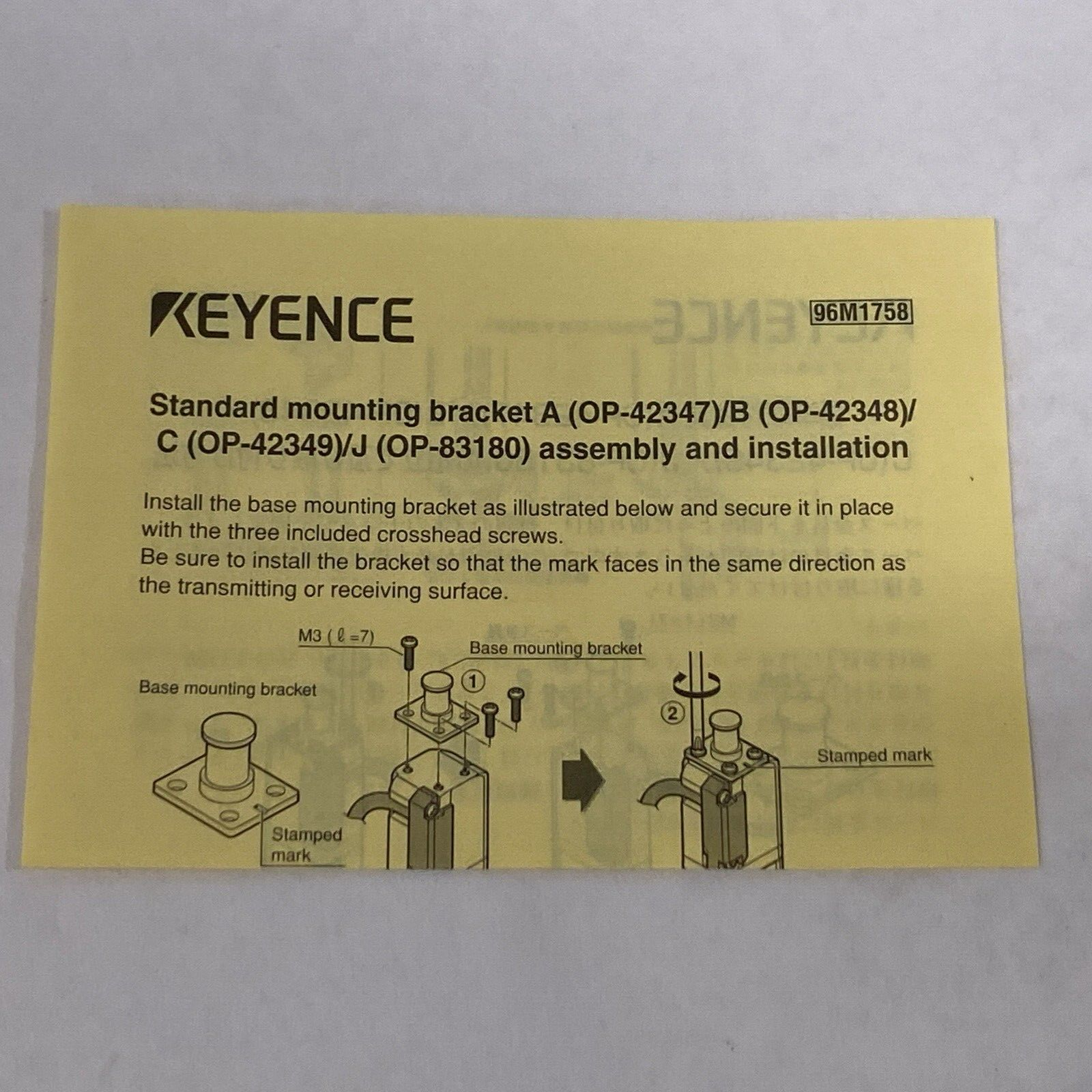 OP-42347 | Keyence Light Curtain Mounting Bracket - New - Maverick Industrial Sales