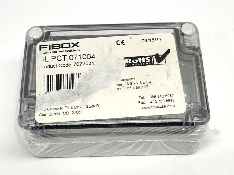 Fibox PCT 071004 Polycarbonate Enclosure 3.8" x 2.6" x1.4" - Maverick Industrial Sales