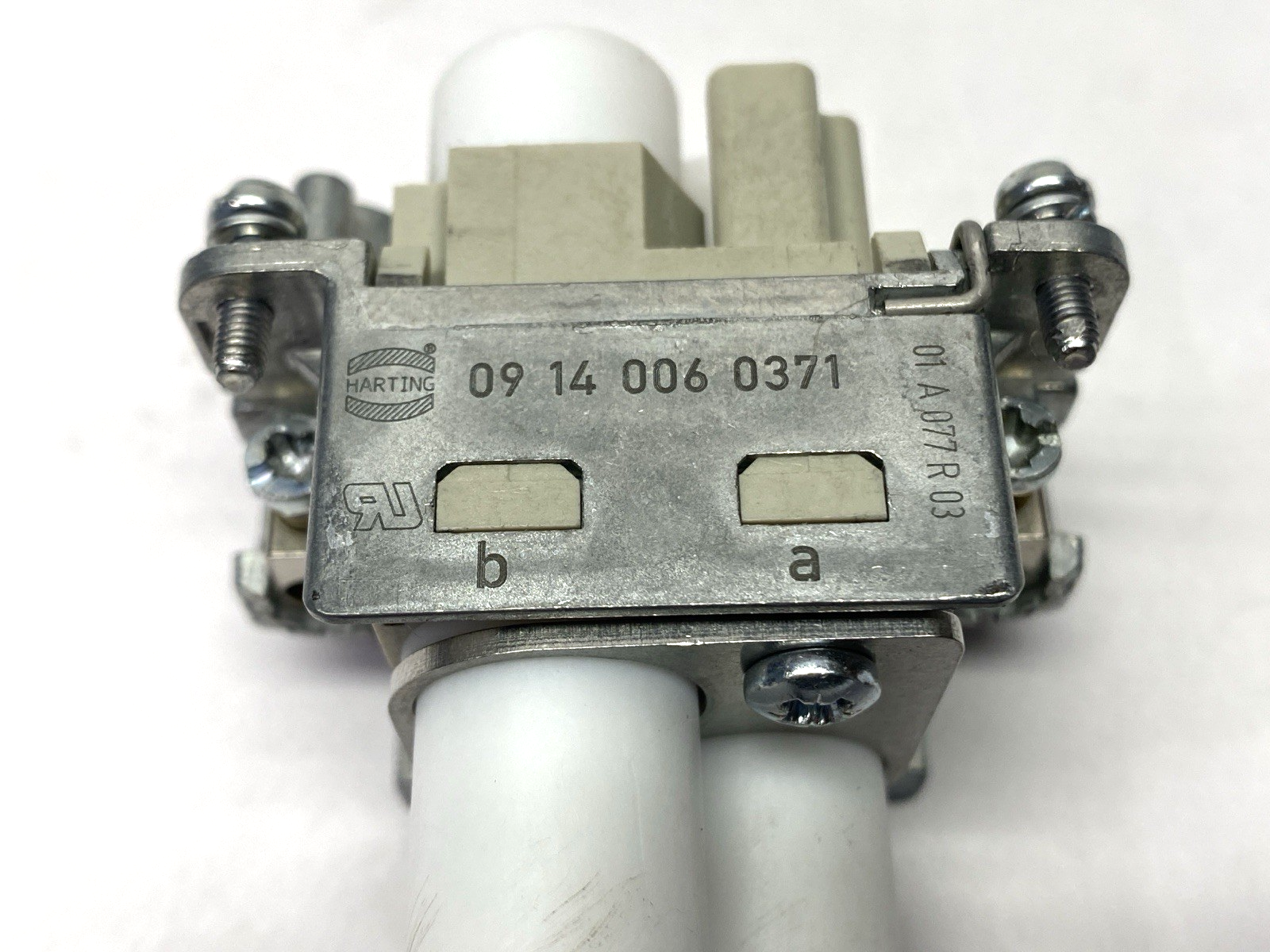 09140023123 | Harting Han HV Module w/ 09300060301 Bulkhead Mount Housing - Used - Maverick Industrial Sales