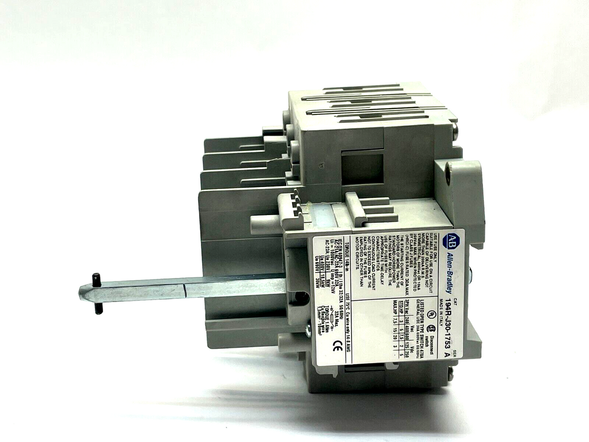 194R-J30-1753 | Allen Bradley Ser. A Disconnect Switch Fused 30A 600VAC 250VDC - Maverick Industrial Sales